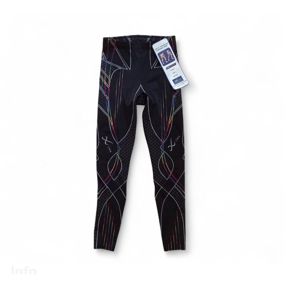 CW-X Womens Stabilyx Joint‎ Support Compression Tights Black Rainbow NWT M